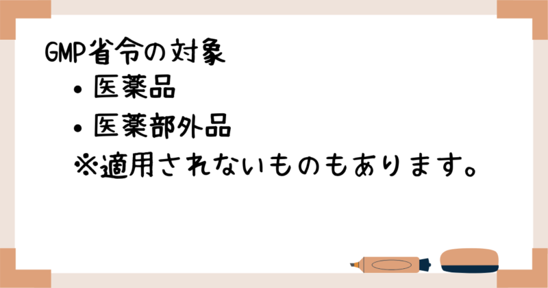 GMP省令の対象