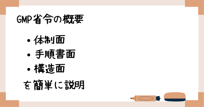 GMP省令の概要