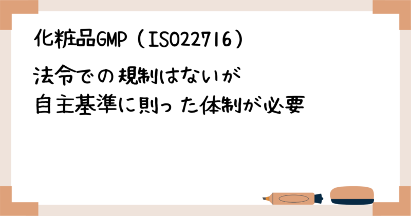 化粧品GMP（ISO22716）