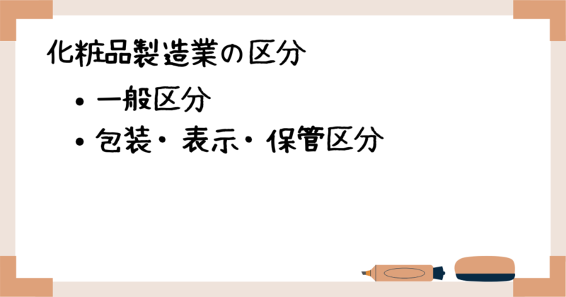 化粧品製造業の区分